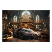Steampunk Super Car Speed Cinematic Auto Art Print Poster (Vorderseite)