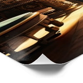 Steampunk Super Car Speed Cinematic Auto Art Print Poster (Ecke)