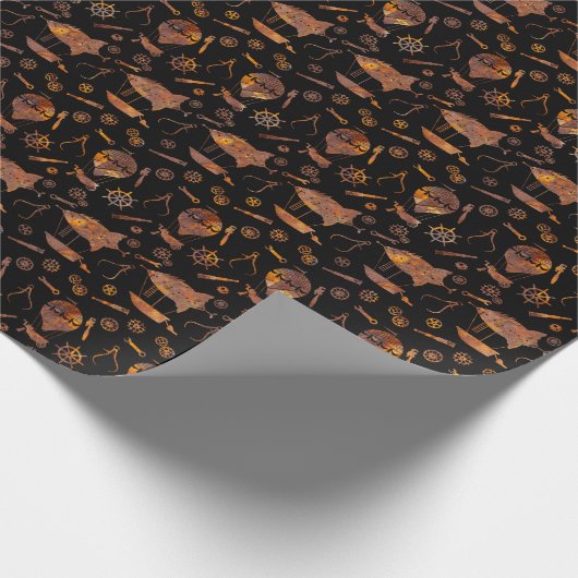 Steampunk Super Colorful Rusty Airships Geschenkpapier (Ecke)