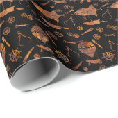 Steampunk Super Colorful Rusty Airships Geschenkpapier (Rolleneckpunkt)