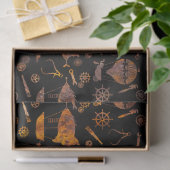 Steampunk Super Colorful Rusty Airships Seidenpapier (Geschenk)