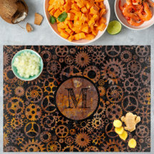 Steampunk Super Colorful Rusty Gears Monogram