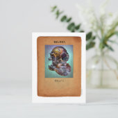Steampunk Surrealismus - Taucherhelm Postkarte (Stehend Vorderseite)