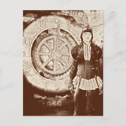 Steampunk Sylvia Postkarte (Vorderseite)