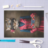 Steampunk Tabby Katze & Beerkorb DY6L Decoupage Seidenpapier (Handwerk)