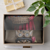 Steampunk Tabby Katze & Beerkorb DY6R Decoupage Seidenpapier (Geschenk)