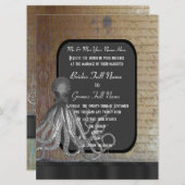 Steampunk-Tafel Vintage Hochzeit Einladung (Vorne/Hinten)