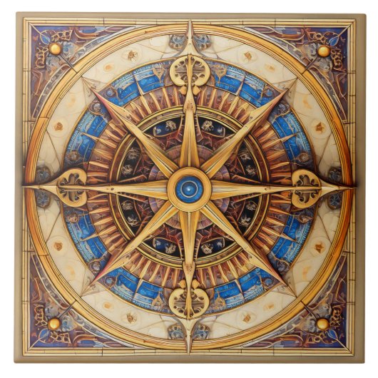 Steampunk Tarot Star Pattern#1 ID1081 Fliese (Vorderseite)