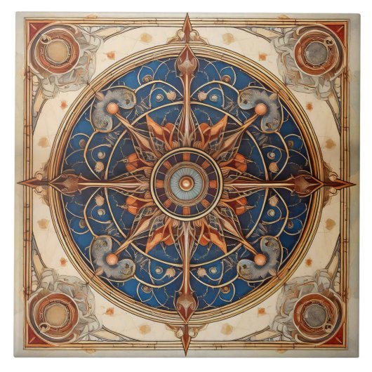 Steampunk Tarot Star Pattern#2 ID1081 Fliese (Vorderseite)