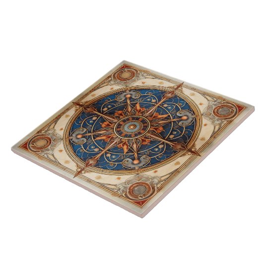 Steampunk Tarot Star Pattern#2 ID1081 Fliese (Seite)