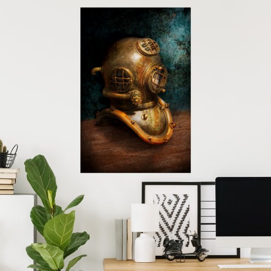 Steampunk - Tauchen - Der Tauchhelm Poster (Heimbüro)