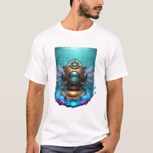 Steampunk-Taucher-Axolotl-T-Shirt   Vintage Retro  T-Shirt