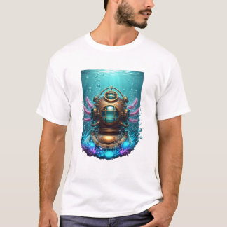 Steampunk-Taucher-Axolotl-T-Shirt | Vintage Retro T-Shirt