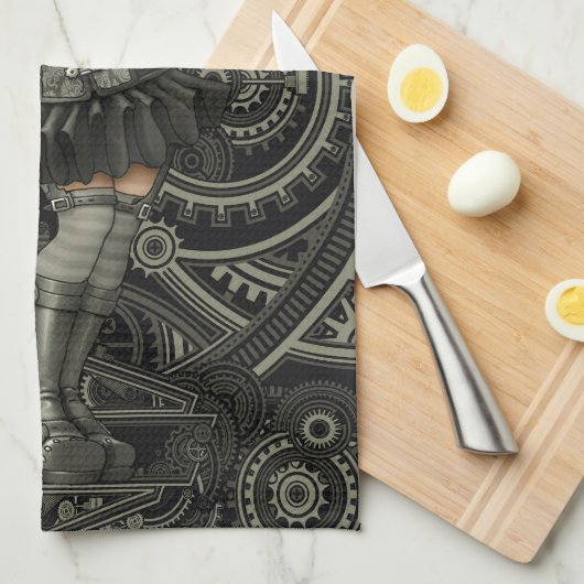 Steampunk Tea Handtuch (Viertel Falte)