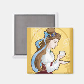 Steampunk Tea Time Magnet (Vorderseite/Rückseite)