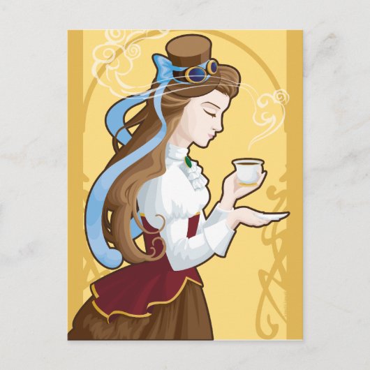 Steampunk Tea Time Postkarte (Vorderseite)