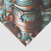 Steampunk Teal Orange Eidechse Decoupage Seidenpapier (Ausschnitt)
