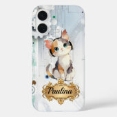 Steampunk Tech Cat Music Lover Custom Name Case-Ma Case-Mate iPhone Hülle (Rückseite)
