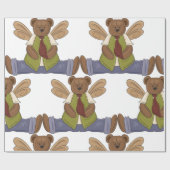 Steampunk Teddy Bear mit Fairy Wings Geschenkpapier (Flach)