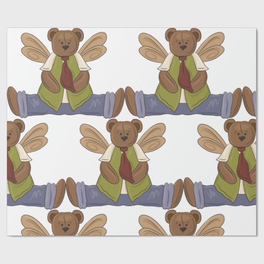 Steampunk Teddy Bear mit Fairy Wings Geschenkpapier (Flach)