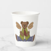 Steampunk Teddy Bear mit Fairy Wings Pappbecher (Vorderseite)