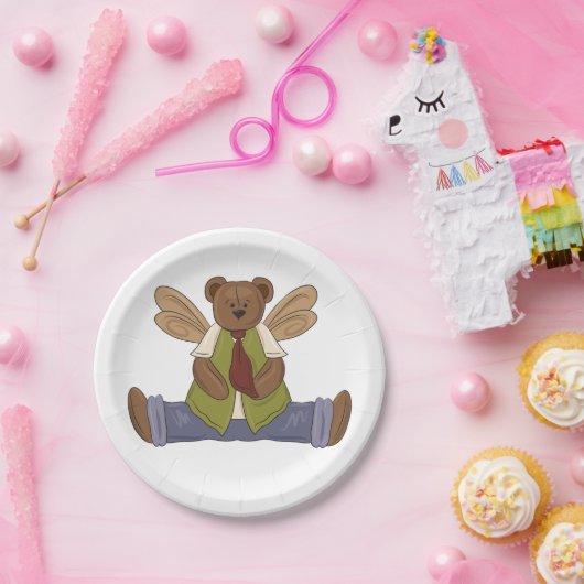 Steampunk Teddy Bear mit Fairy Wings Pappteller (Party)