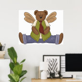 Steampunk Teddy Bear mit Fairy Wings Poster (Heimbüro)