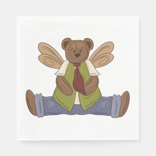 Steampunk Teddy Bear mit Fairy Wings Serviette (Vorderseite)
