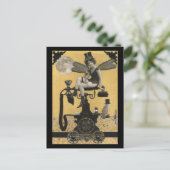 Steampunk Telefon Fairy Postcard Postkarte (Stehend Vorderseite)