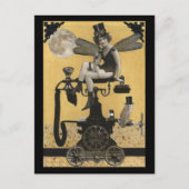 Steampunk Telefon Fairy Postcard Postkarte (Vorderseite)