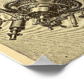 Steampunk Telescope Vintag 1898 Abbildung Poster (Ecke)