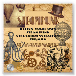 STEAMPUNK Template-Übertragung auf jedes Geschenk/ Fotodruck