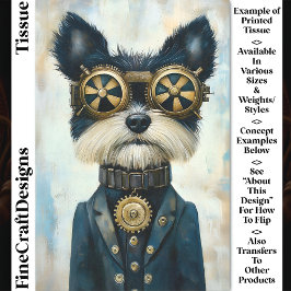 Steampunk Terrier Dog in Goggles CY3 Decoupage Seidenpapier