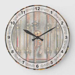 Steampunk - The lubrication manifold Große Wanduhr