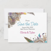 Steampunk-Thema Hochzeit Das Datum speichern Einladung (Vorderseite)