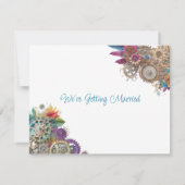 Steampunk-Thema Hochzeit Das Datum speichern Einladung (Rückseite)