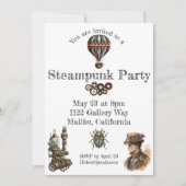 Steampunk Theme Einladung (Vorderseite)