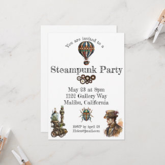 Steampunk Theme Einladung