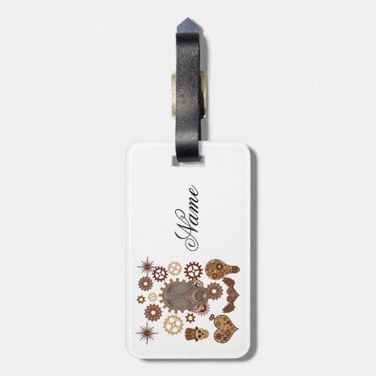 Steampunk Theme Thunder_Cove Gepäckanhänger (Rückseite vertikal)