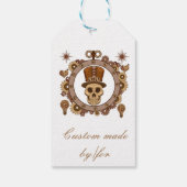 Steampunk Theme Top Hat Skull Thunder_Cove Geschenkanhänger (Rückseite)