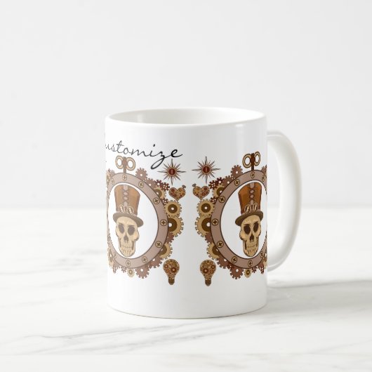 Steampunk Theme Top Hat Skull Thunder_Cove Kaffeetasse (VorderseiteRechts)