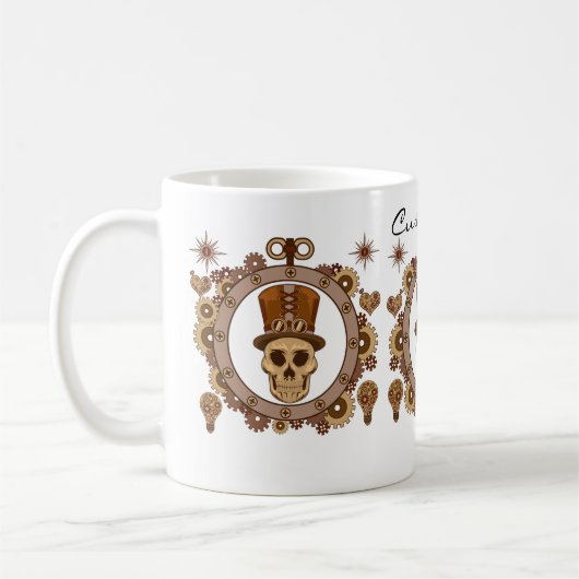 Steampunk Theme Top Hat Skull Thunder_Cove Kaffeetasse (Links)