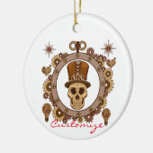 Steampunk Theme Top Hat Skull Thunder_Cove Keramik Ornament (Links)