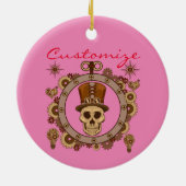 Steampunk Theme Top Hat Skull Thunder_Cove Keramik Ornament (Hinten)
