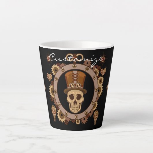 Steampunk Theme Top Hat Skull Thunder_Cove Milchtasse (Vorderseite)