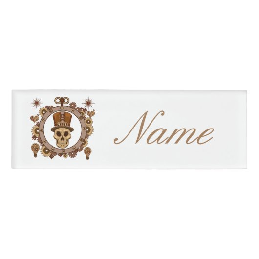 Steampunk Theme Top Hat Skull Thunder_Cove Namenschild (Vorderseite)