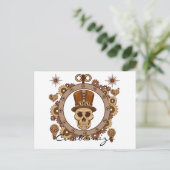 Steampunk Theme Top Hat Skull Thunder_Cove Postkarte (Stehend Vorderseite)