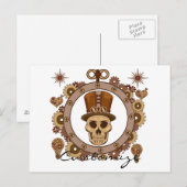 Steampunk Theme Top Hat Skull Thunder_Cove Postkarte (Vorne/Hinten)