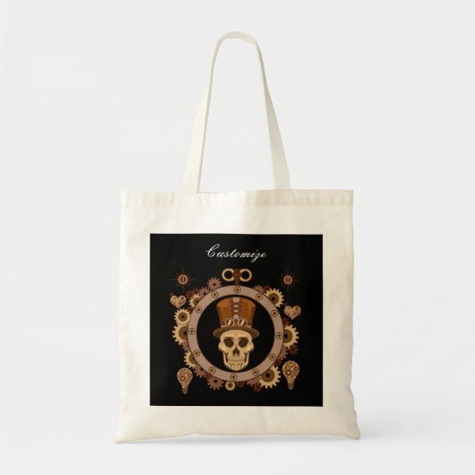 Steampunk Theme Top Hat Skull Thunder_Cove Tragetasche (Vorne)