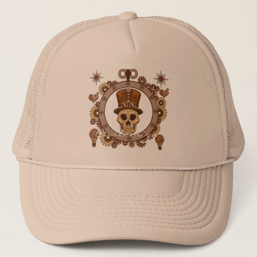 Steampunk Theme Top Hat Skull Thunder_Cove Truckerkappe (Vorderseite)